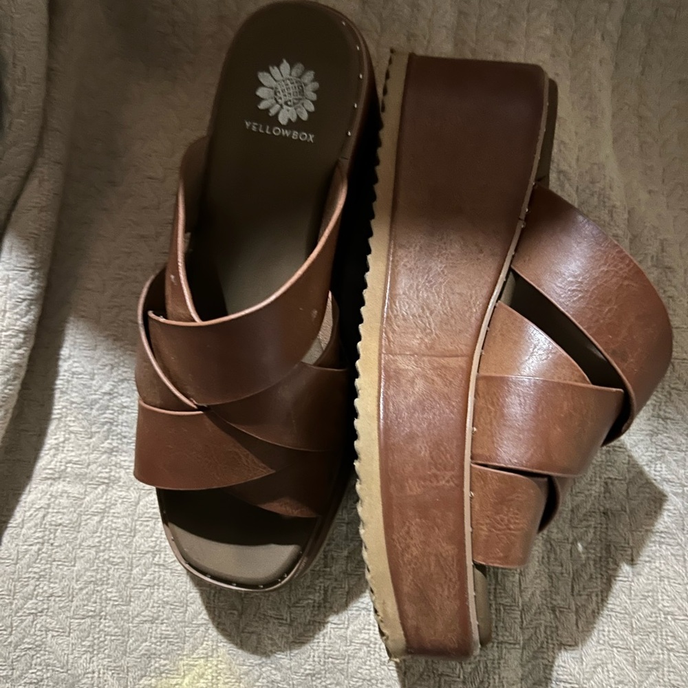 Yellow Box Women's Tan Platform Sandals